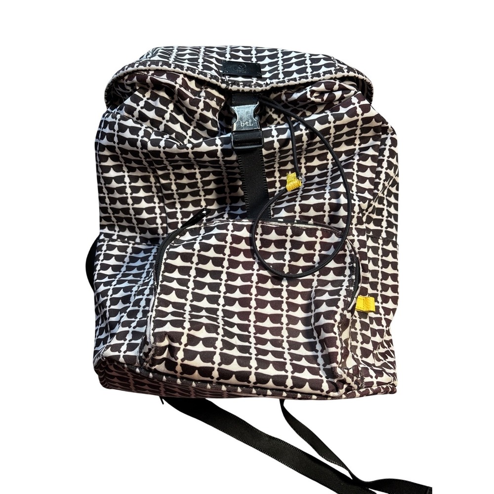 b.t.L. New York Paris Tokyo Sunglasses Print Backpack Canvas Bag Travel Storage